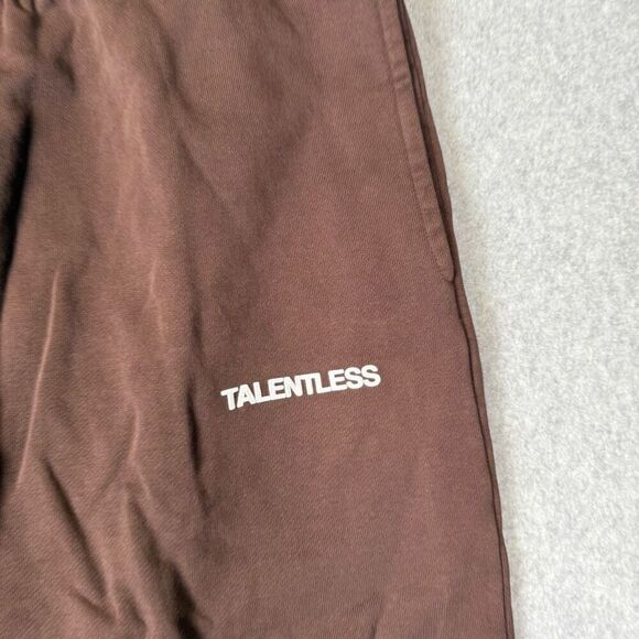 Talentless Mens Size XXL Elastic Waist Sweatpants Brown 100% Cotton Pockets - Picture 2 of 8